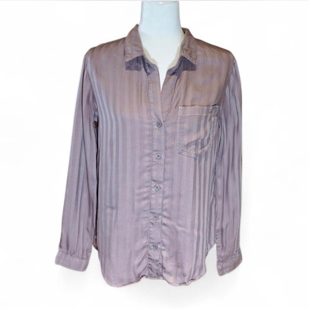 💚 ANTHROPOLOGIE | CLOTH & STONE Purple Striped Button Down Top (S)